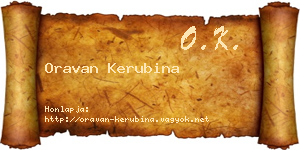 Oravan Kerubina névjegykártya